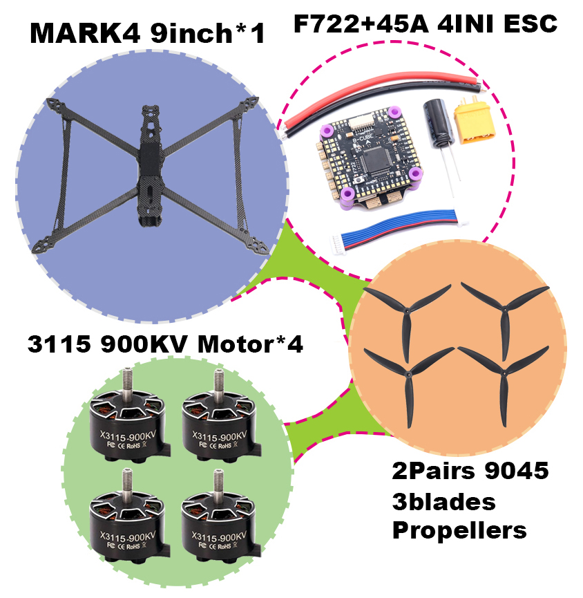 BCUBE MARK4 V2 8/9/10インチ F722  - Foxeer Reaper Extreme 2.5W Vtx のレビューと価格
